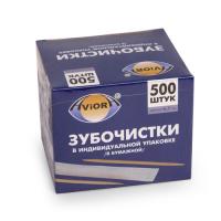 ЗУБОЧИСТКА ДЕРЕВ. В ИНДИВИД. УПАК. 500шт/уп. в бумаге Aviora /50