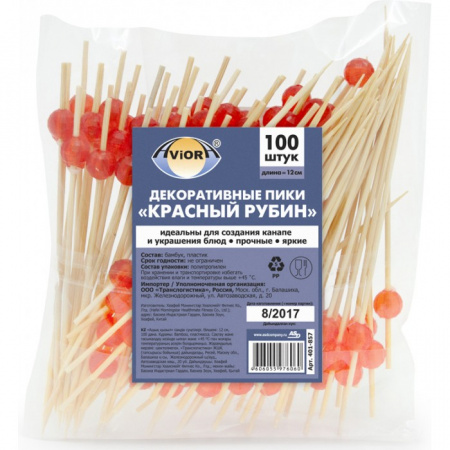 ПИКА бамбук КРАСНЫЙ РУБИН 12 см. AVIORA 100 шт./упак. /50
