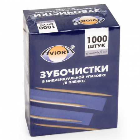 ЗУБОЧИСТКА ДЕРЕВ. В ИНДИВИД. УПАК. 1000шт/уп. в пленке Aviora /30  401-488