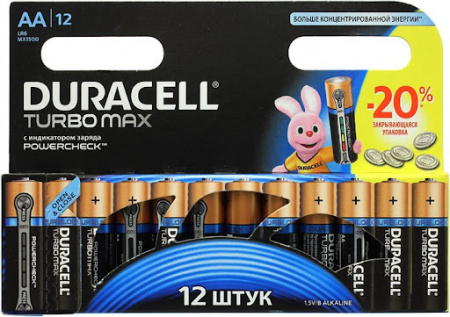 БАТАРЕЙКА LR6  "DURACELL TURBO MAX" /12